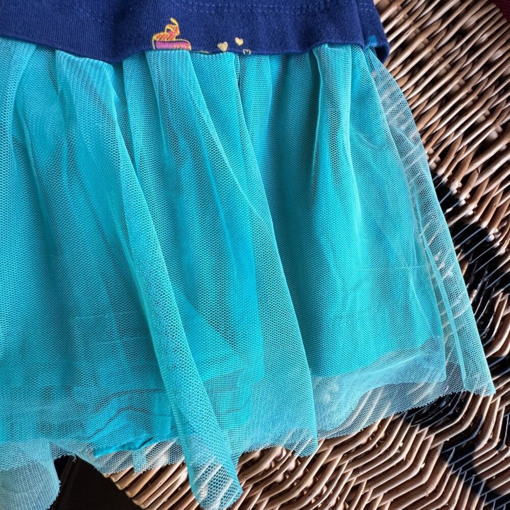 MIM-PI Unicorn & Rainbow Dress Girls 3 98 Tulle Skirt Peter Pan Collar Toddler - Picture 6 of 9